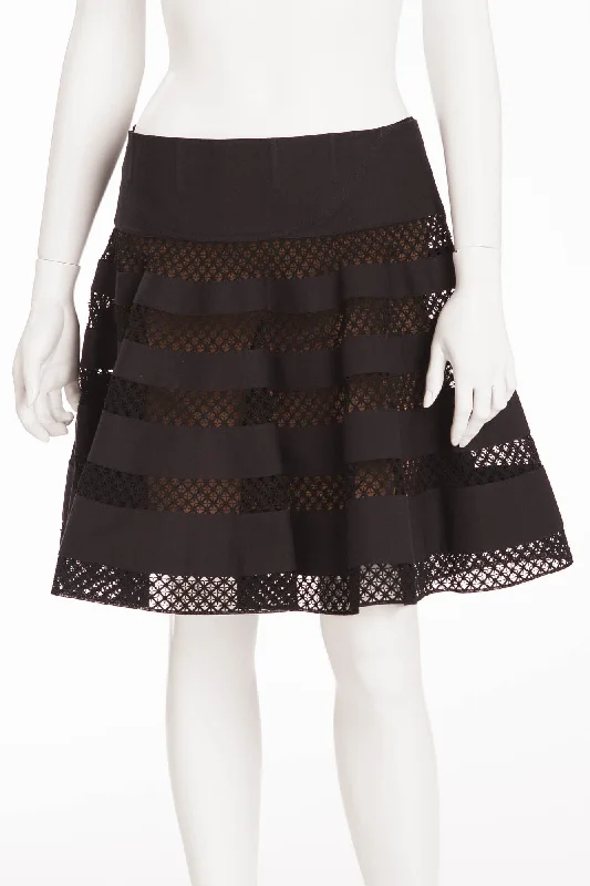 Alaia - Black Mini Skirt corduroy skirt durable