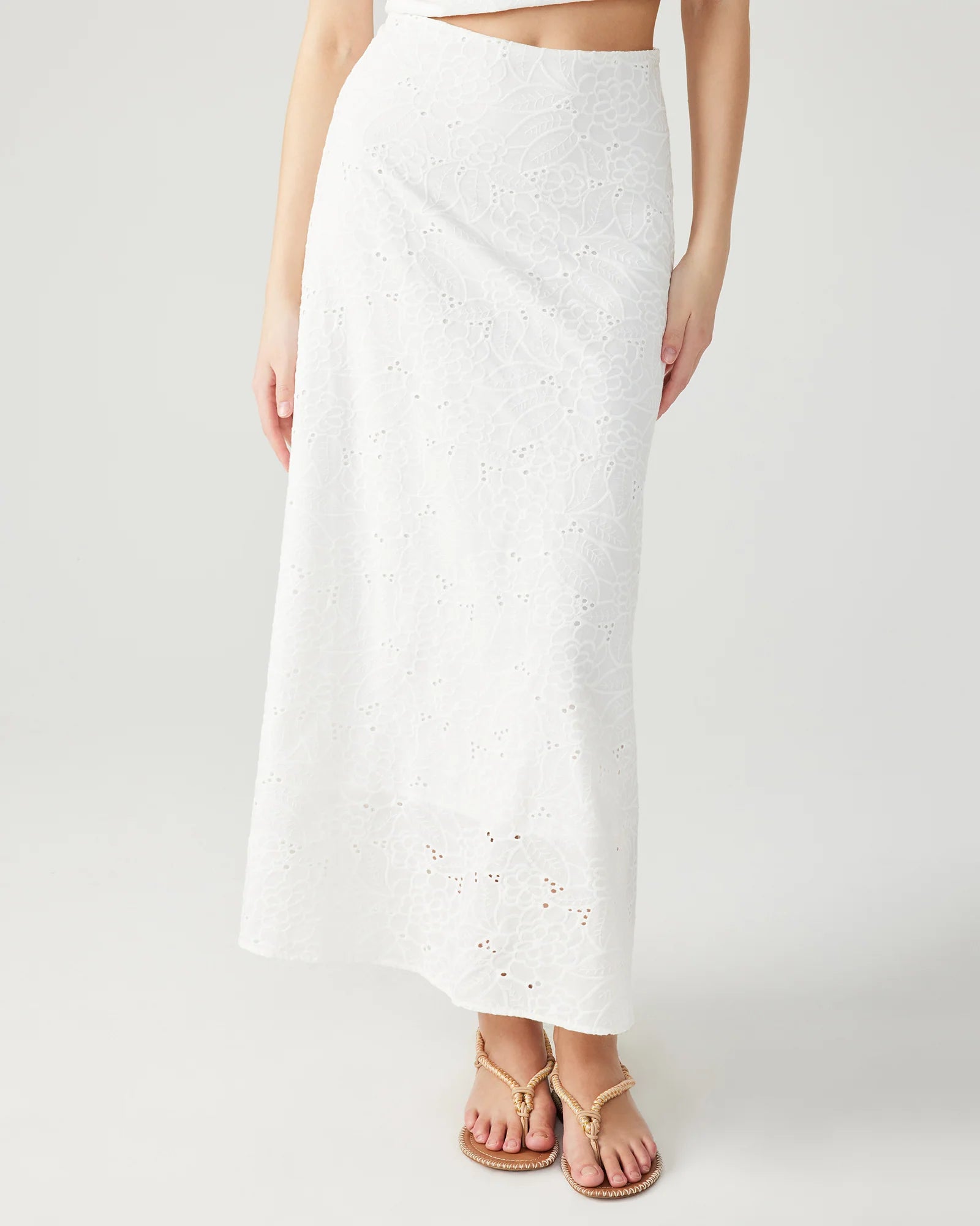 "GENTLE SPIRIT" EYELIT SKIRT chiffon skirt flowing