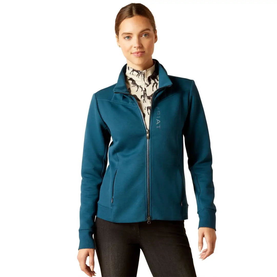 Ariat Bess Full Zip Sweatshirt Hoodie with Crew Neck Simple Timeless