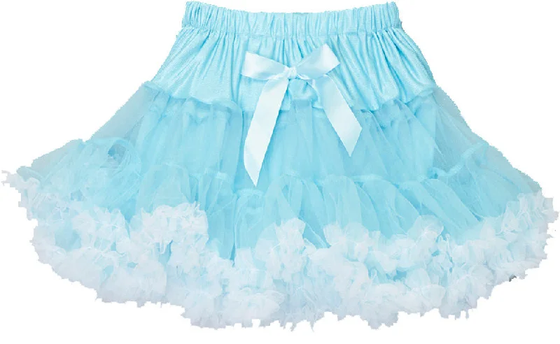 Baby Blue With White Trim Petti Skirt lace skirt romantic