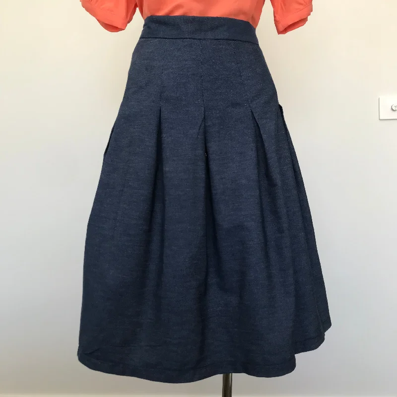Billie Skirt - Dark Denim leather skirt bold