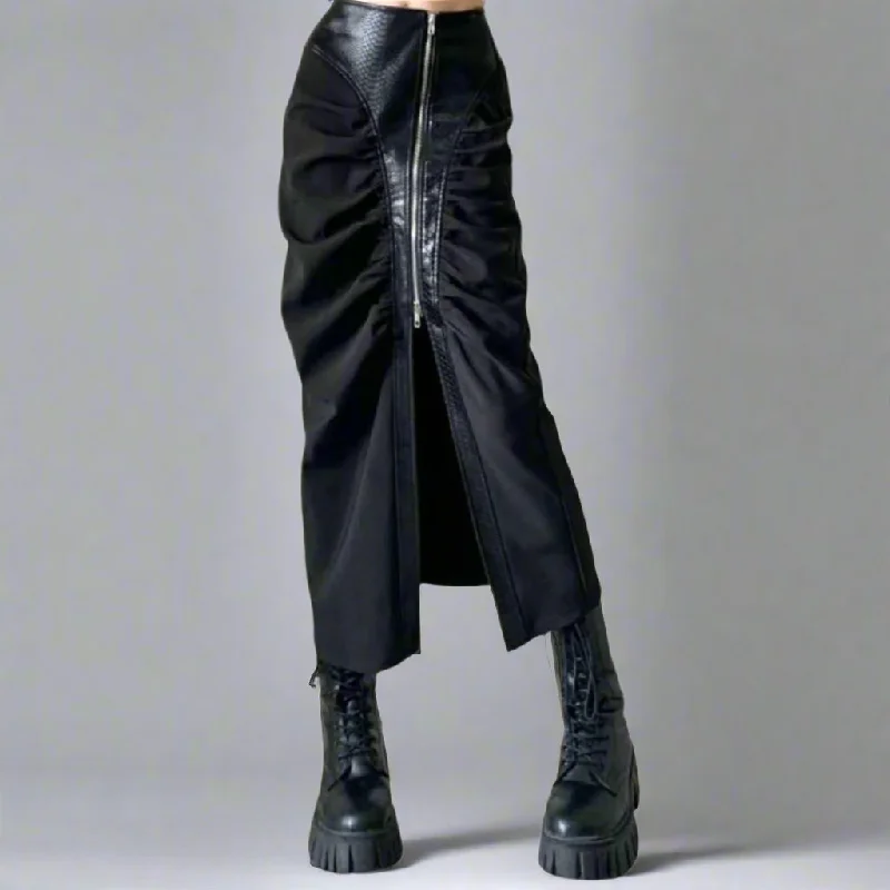 Casual Minimal Goth Irregular Design Skirt corduroy skirt comfortable