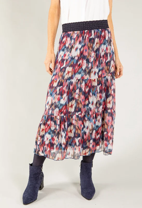 Colour Fleck Midi Skirt velvet skirt luxurious