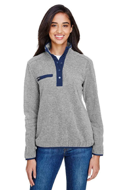 Dri Duck Womens Denali Mountain UPF 50+ Fleece Sweatshirt w/ Pocket - Platinum Grey Hoodie with Pocket Utility Practical