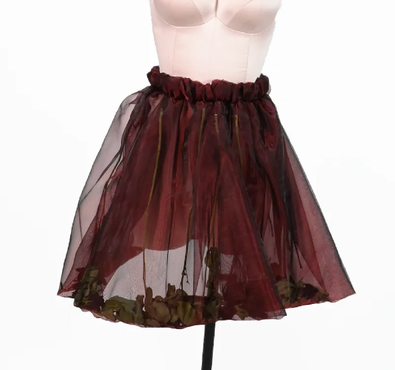 Dried rose skirt chiffon skirt airy