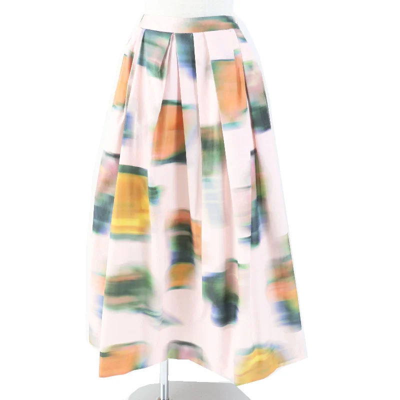 DRIES VAN NOTEN Marble Print Flare Long Skirt leather skirt modern