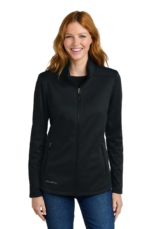 Eddie Bauer Womens Smooth Fleece Full Zip Sweatshirt w/ Pockets - Black - New Hoodie with Magnetic Closure Innovative Modern