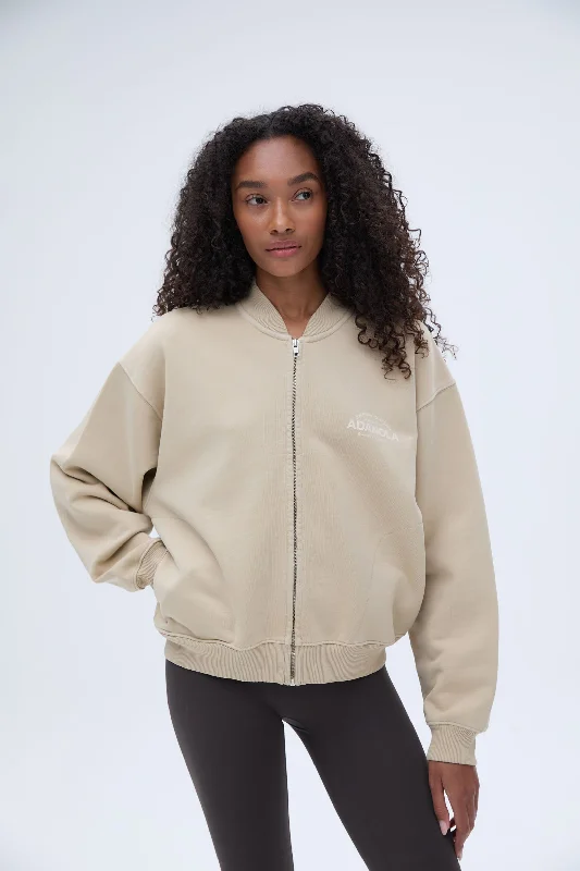 Everyday Classics Distressed Full Zip Sweatshirt - Sand Hoodie with Cuffed Sleeves Snug Secure Everyday Classics Distressed Full Zip Sweatshirt - Sand Hoodie with Cuffed Sleeves Snug Secure