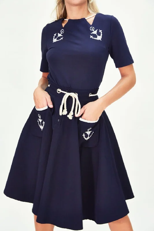 Florence Anchor & Rope Skirt leather skirt durable