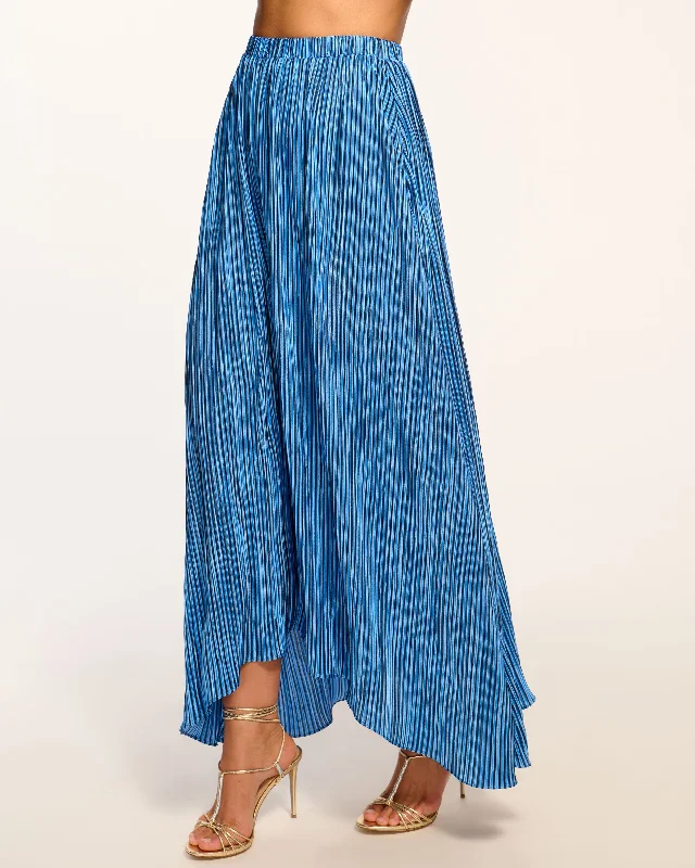 Gwendolyn Pleated Maxi Skirt linen skirt breathable