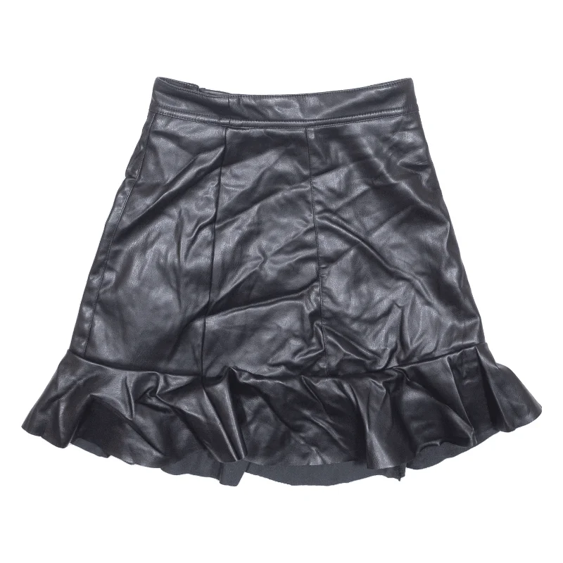 H&M DIVISION Faux Leather Drop Flare Womens Pencil Skirt Black Short UK 4 lightweight skirt design