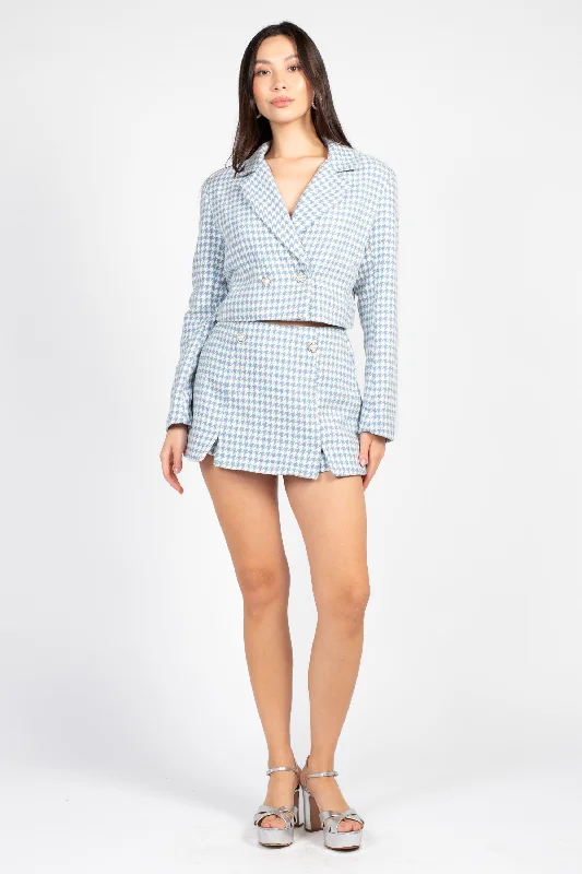 Mabel Houndstooth Skort asymmetrical skirt cut