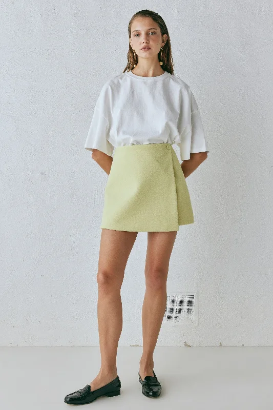 Jeanie Mini Skirt Lime cashmere skirt plush