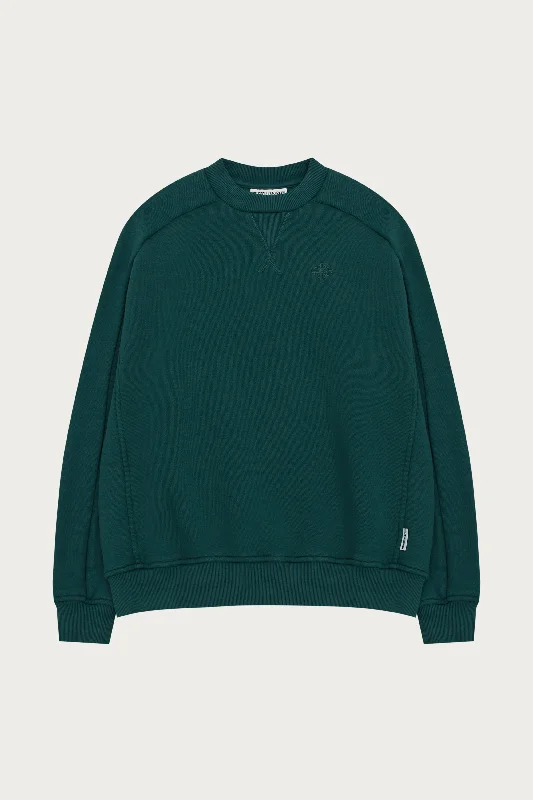 LAUNDERED CLASSICS SEAM DETAIL SWEATSHIRT - GREEN Hoodie with Longline Fit Extended Stylish LAUNDERED CLASSICS SEAM DETAIL SWEATSHIRT - GREEN Hoodie with Longline Fit Extended Stylish