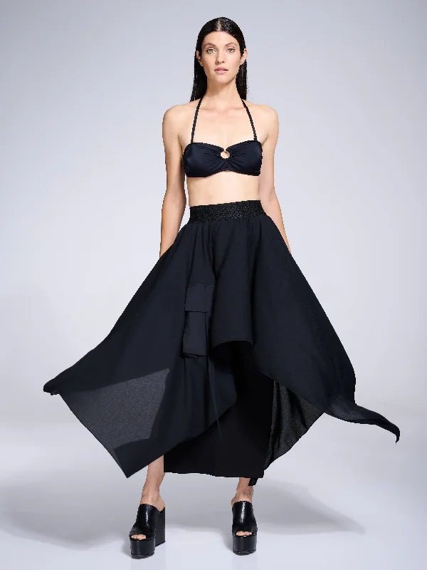 Asymmetric  Maxi Chiffon Skirt mini skirt trendy