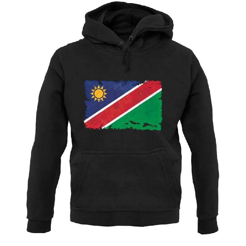Namibia Grunge Style Flag Unisex Hoodie Cotton Hoodie Fleece Lining Warmth