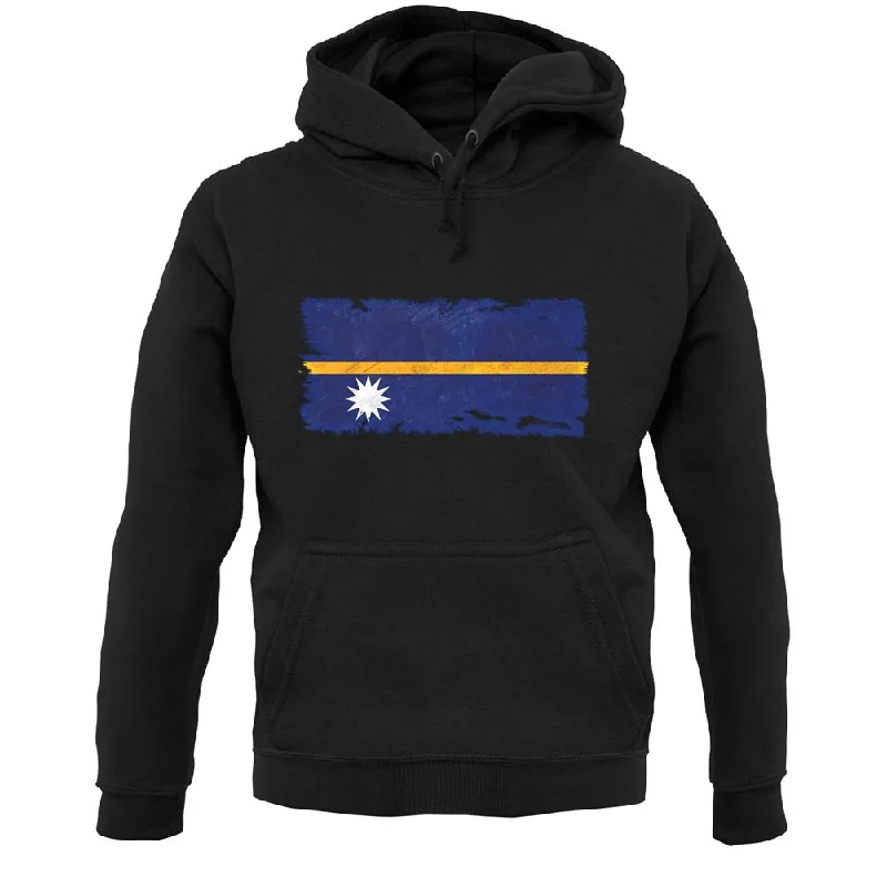Nauru Grunge Style Flag Unisex Hoodie Hoodie with Toggle Buttons Decorative Unique