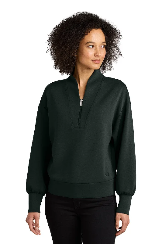 Ogio Womens Transcend 1/4 Zip Sweatshirt - Blacktop - New Hoodie with Monochrome Minimalist Simple