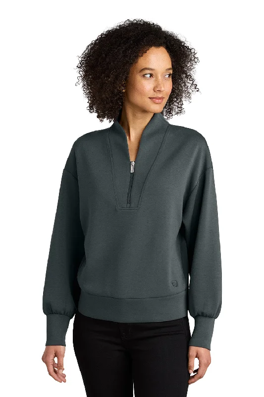 Ogio Womens Transcend 1/4 Zip Sweatshirt - Tarmac Grey - New Hoodie with Tie-Dye Psychedelic Retro