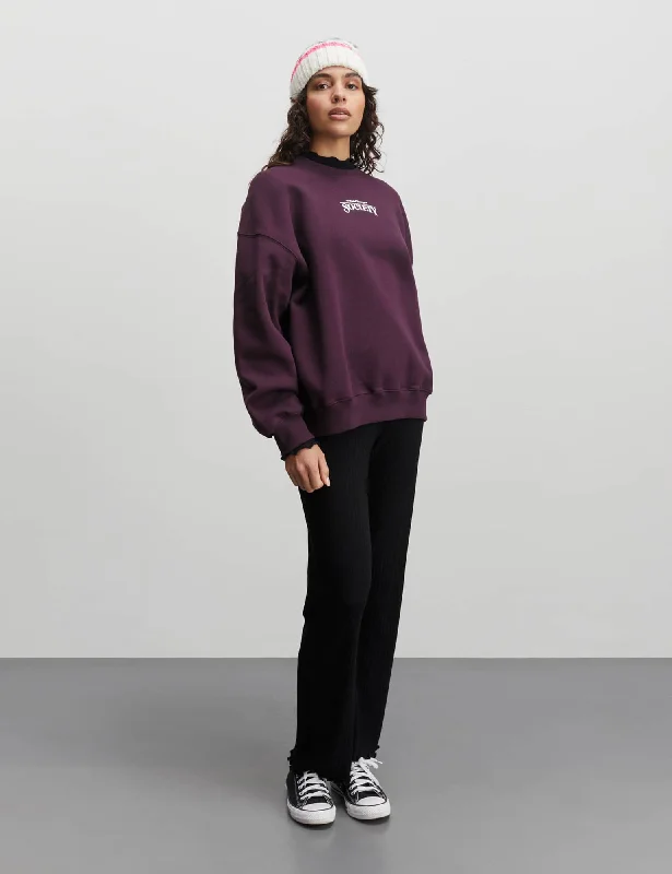 Organic Sweat Atli Sweatshirt, Plum Perfect Hoodie with Hidden Zipper Minimalist Clean