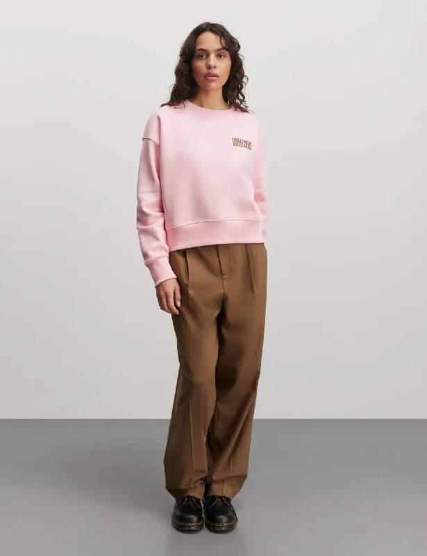 Organic Sweat Tilvina Sweatshirt, Candy Pink Hoodie with Button Classic Timeless