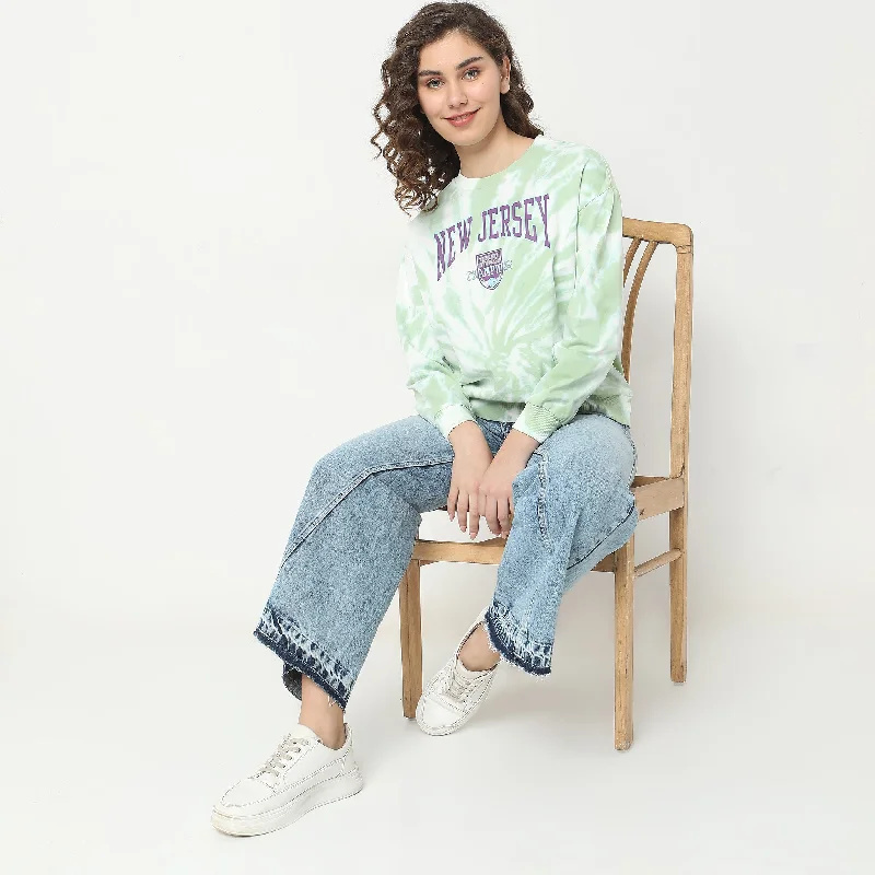 Oversize Tie - Dye Sweatshirt Hoodie with Longline Fit Extended Stylish