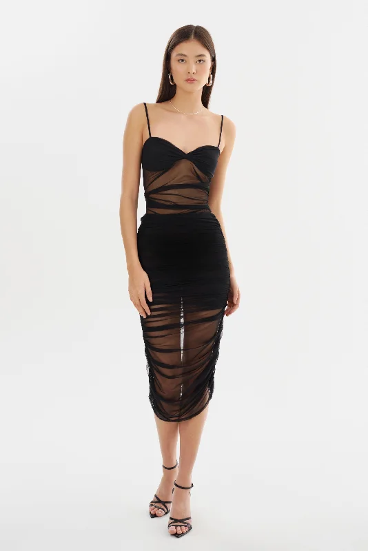 POLINA | Mesh Midi Skirt cashmere skirt fine