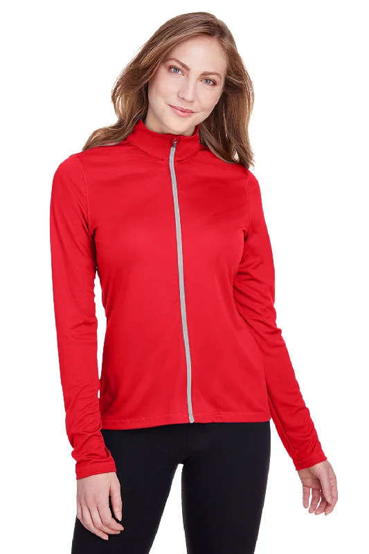 Puma Womens Icon Performance Moisture Wicking Full Zip Sweatshirt - High Risk Red Hoodie Jacket Zipper Layering