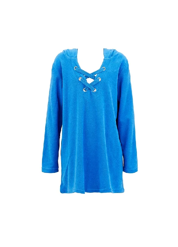 Seafolly Girls Towelling Hoodie - Hawaii Blue Hoodie with Full-Zip Functional Layering Seafolly Girls Towelling Hoodie - Hawaii Blue Hoodie with Full-Zip Functional Layering
