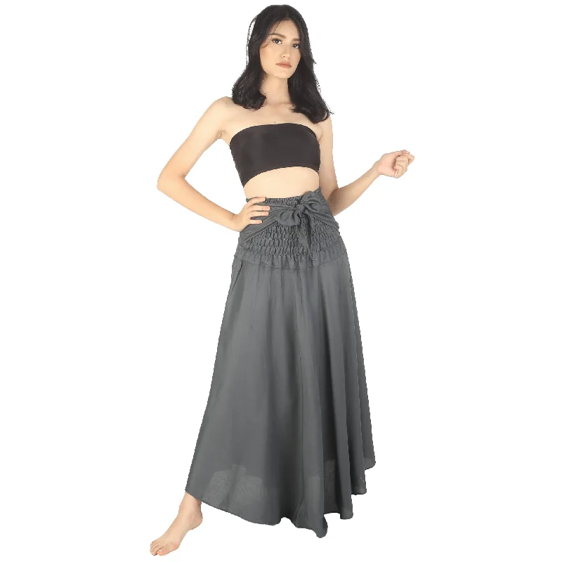 Solid Color Women's Bohemian Skirt in Top Gray SK0033 020000 01 cashmere skirt fine
