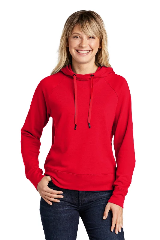 Sport-Tek Womens French Terry Hooded Sweatshirt Hoodie - True Red Hoodie with Mesh Breathable Sporty