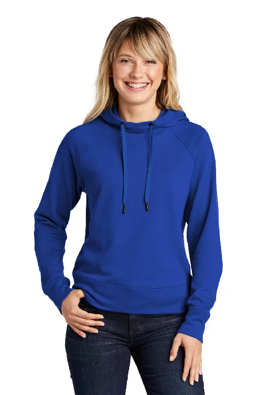 Sport-Tek Womens French Terry Hooded Sweatshirt Hoodie - True Royal Blue Hoodie with Zipper Versatile Modern