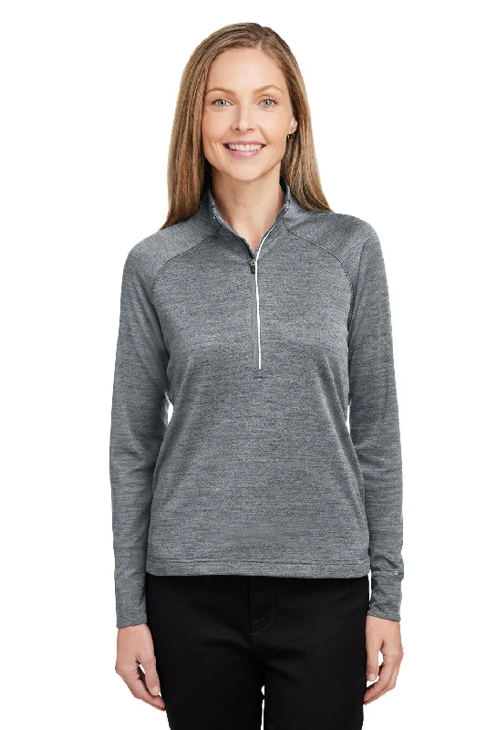 Spyder Womens Mission 1/4 Zip Sweatshirt w/ Pockets - Polar Grey Hoodie with Hem Drawcord Adjustable Customizable