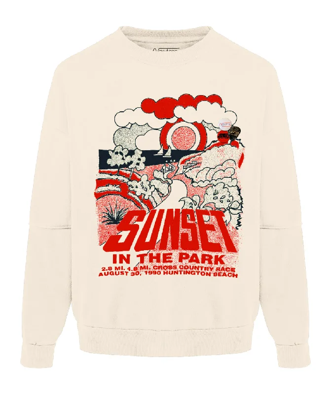 Sweatshirt roller natural "PARK" Hoodie with Hem Embroidery Detailed Premium