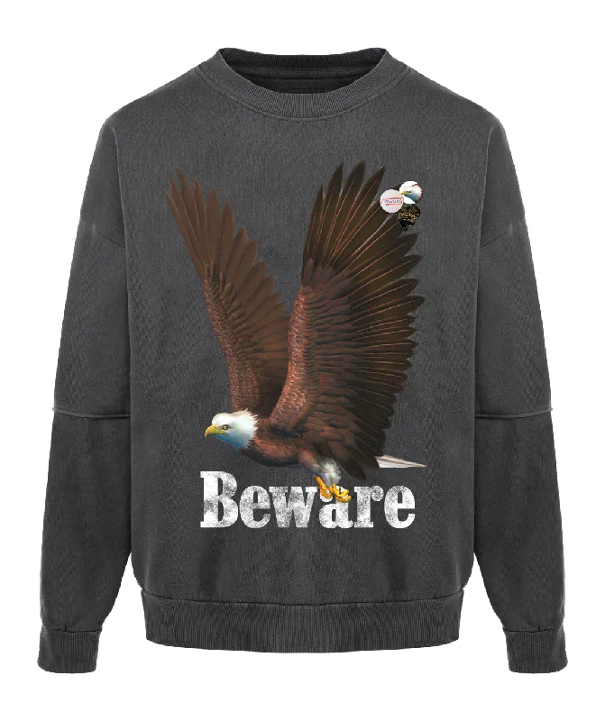 Sweatshirt roller pepper "BEWARE" Hoodie with Embroidery Detailed Premium