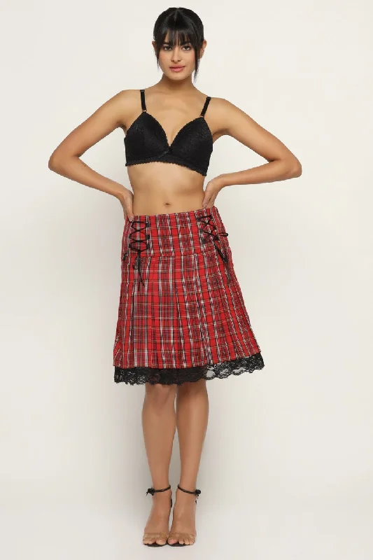 Tartan irvine  Skirt chiffon skirt airy