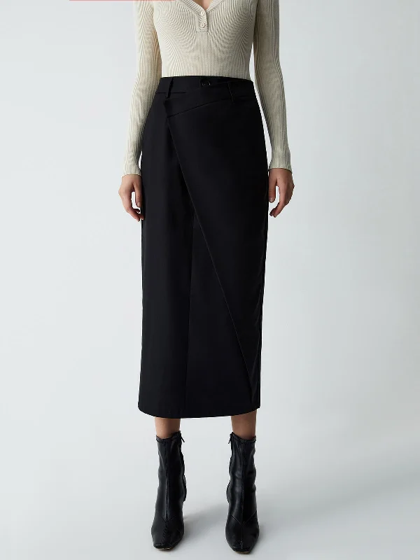 Asymmetric Layer Graceful Maxi Skirt linen skirt light