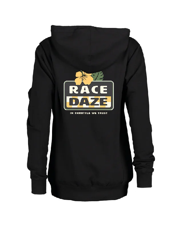 WOMENS RACE DAZE HOODIE Hoodie with Raw Hem Edgy Unfinished