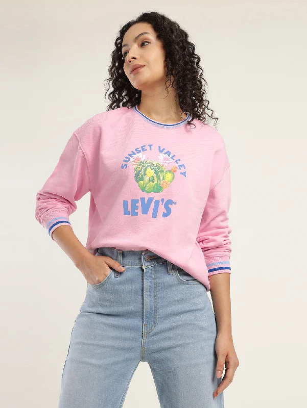 Women's Solid Lilac Crew Neck Sweatshirt Hoodie Crop Top Short Trendy