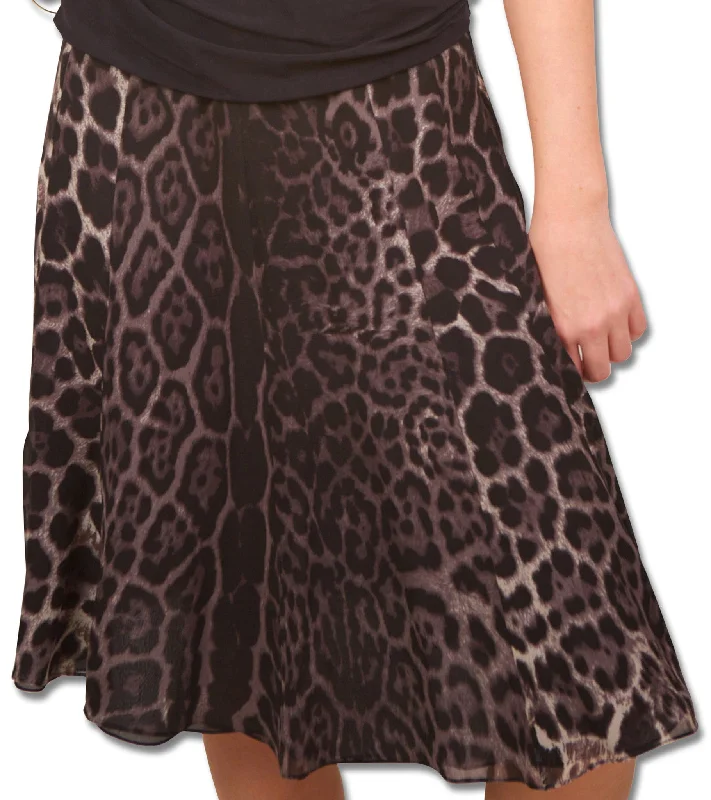 Yves Saint Laurent Leopard Print Skirt zip skirt side